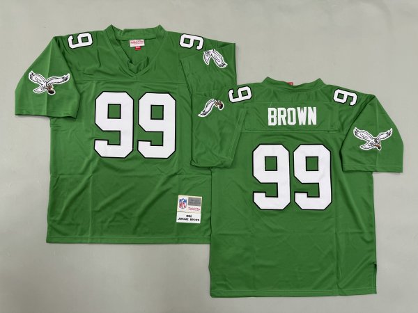 Men's Philadelphia Eagles #99 Jerome Brown Kelly Green Jersey