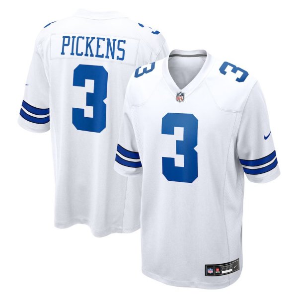 Men's Dallas Cowboys #3 George Pickens Nike White Game Jersey