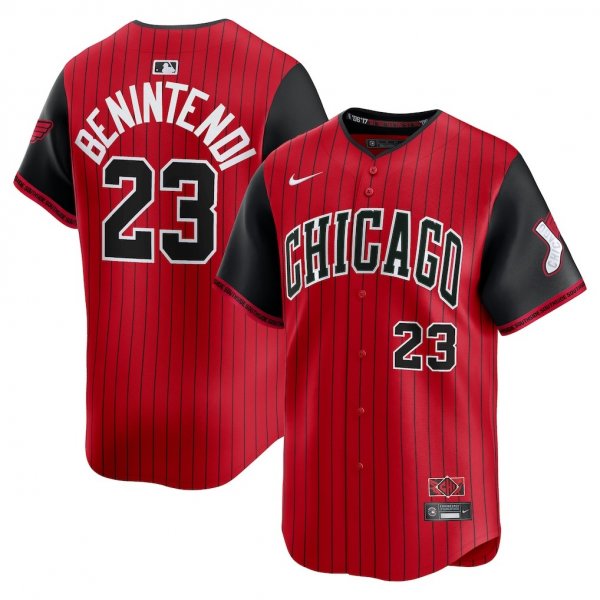 Men's Chicago White Sox #23 Andrew Benintendi Nike Red/Black 2025 City Connect Player Jersey