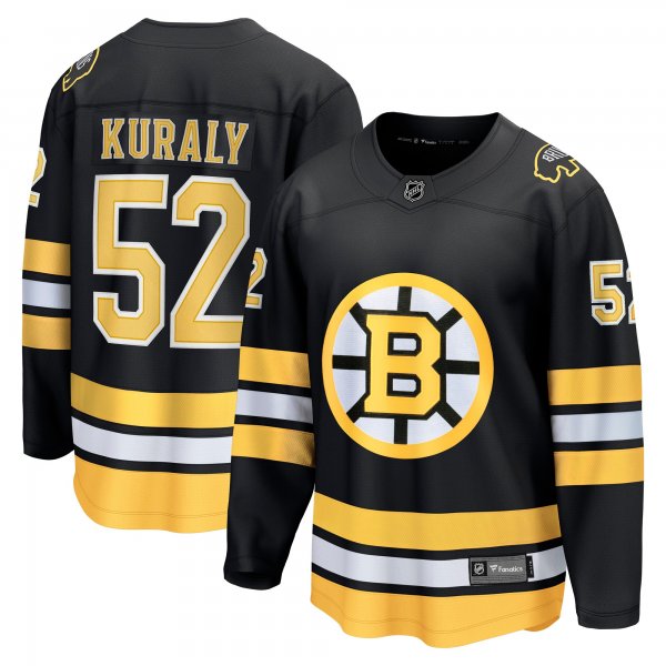 Men's Boston Bruins #52 Sean Kuraly Black Home Breakaway Player Jersey