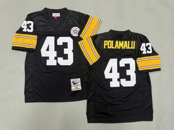 Men's Pittsburgh Steelers #43 Troy Polamalu Black Jersey