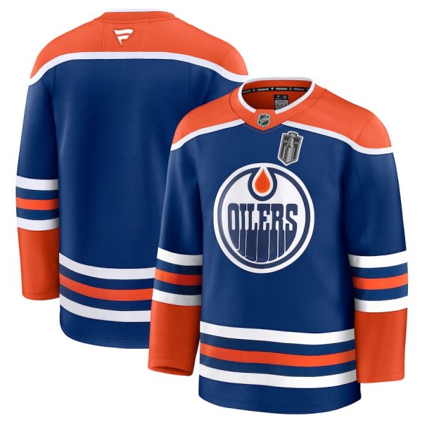 Men's Edmonton Oilers Fanatics 2025 Stanley Cup Final Home Premium Royal Jersey
