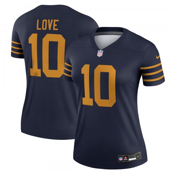 Women's Green Bay Packers #10 Jordan Love Nike Navy The 1923 Classic Legend Player Dri-FIT Top