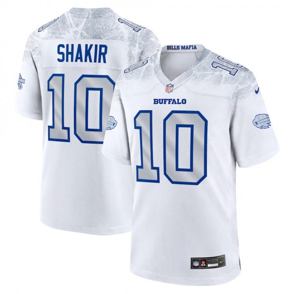 Men's Buffalo Bills #10 Khalil Shakir Nike White 2025 Rivalries Collection Game Jersey