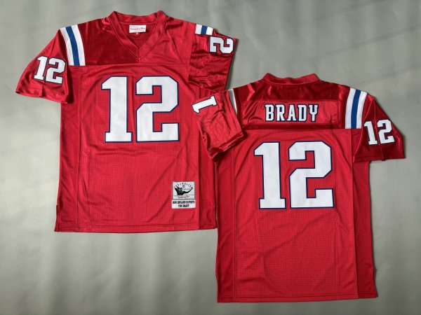 Men's New England Patriots #12 Tom Brady Red Jersey