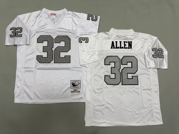 Men's Las Vegas Raiders #32 Marcus Allen White Mitchell & Ness Jersey
