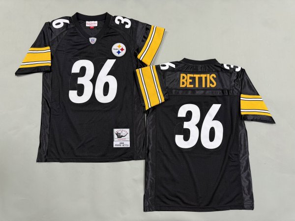 Men's Pittsburgh Steelers #36 Jerome Bettis Black Jersey