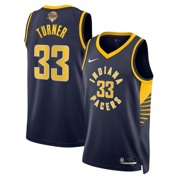 Men's Unisex Indiana Pacers #33 Myles Turner Nike Navy 2025 NBA Finals Swingman Icon Edition Jersey