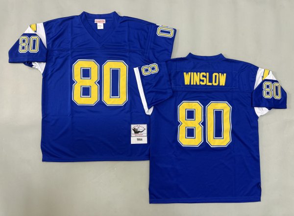Men's Los Angeles Chargers Jersey #80 Kellen Winslow Blue Jersey