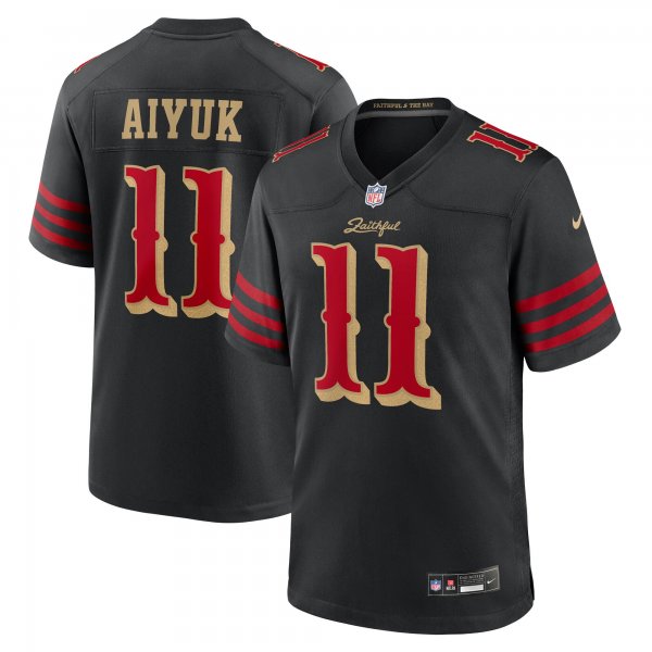 Men's #11 Brandon Aiyuk San Francisco 49ers Nike 2025 Rivalries Collection Game Black Jersey