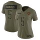 Women's #5 Jayden Daniels Washington Commanders Nike 2025 Salute to Service Limited Olive Jersey