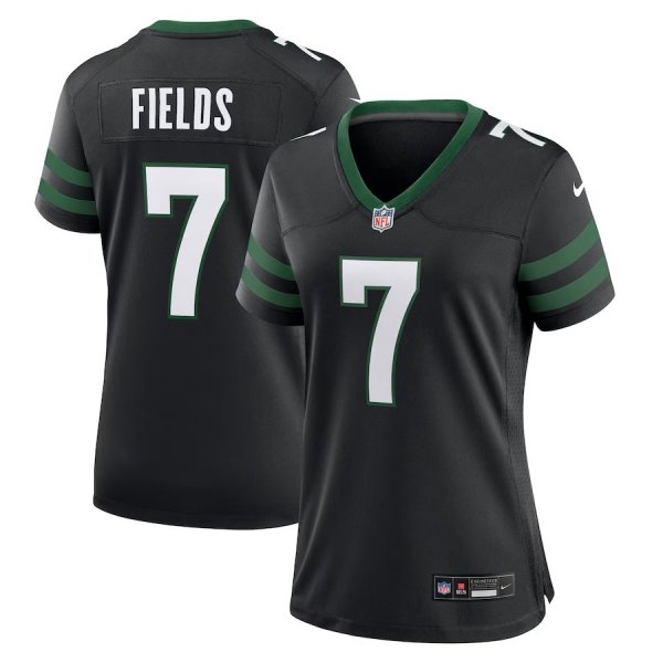 Women's Nike #7 Justin Fields Black New York Jets Alternate Game Jersey