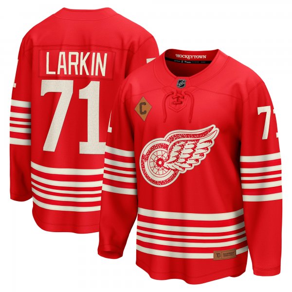 Men's Detroit Red Wings #71 Dylan Larkin Red Centennial Breakaway Player Jersey