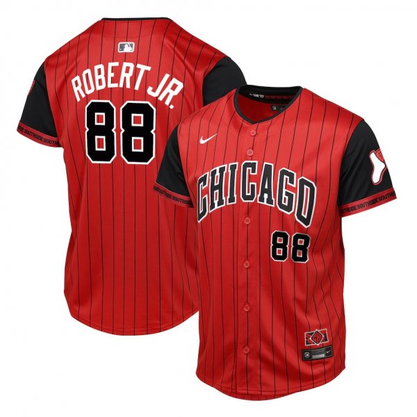 Youth Chicago White Sox #88 Luis Robert Jr. Red/Black 2025 City Connect Player Jersey
