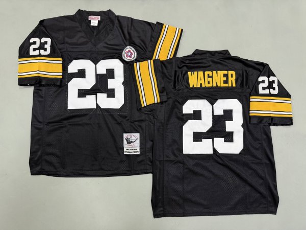 Men's Pittsburgh Steelers #23 Mike Wagner Black Jersey