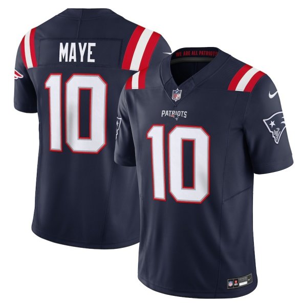 Men's New England Patriots #10 Drake Maye Nike Navy Vapor F.U.S.E. Limited Jersey
