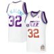 Men's Utah Jazz Karl Malone Mitchell & Ness White 1991/92 Hardwood Classics Reload 3.0 Swingman Jersey