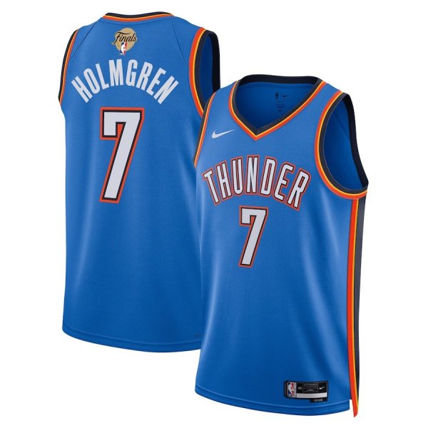 Men's Unisex Oklahoma City Thunder #7 Chet Holmgren Nike Blue 2025 NBA Finals Swingman Jersey - Icon Edition