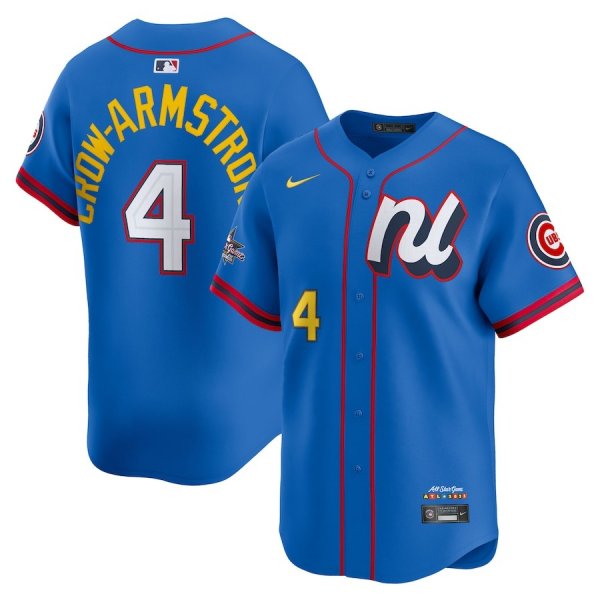 Men's National League #4 Pete Crow-Armstrong Nike Blue 2025 All-Star Edition Limited Player Jersey