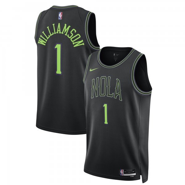 Men's Unisex New Orleans Pelicans #1 Zion Williamson Nike Black 2025/26 Swingman City Edition Jersey