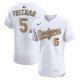 Men's #5 Freddie Freeman Los Angeles Dodgers Nike 2025 Gold Collection Elite White Jersey