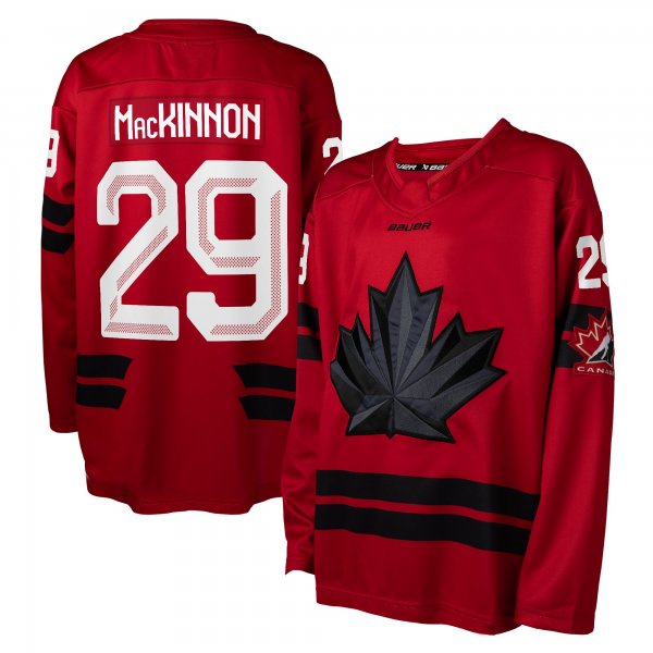 Youth #29 Nathan MacKinnon Red Hockey Canada 2026 Jersey
