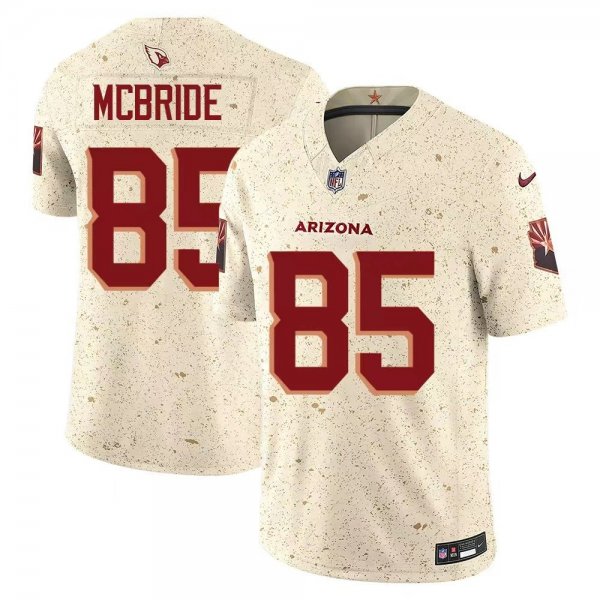 Men's Arizona Cardinals #85 Trey McBride Cream Rivalries Collection F.U.S.E. Vapor Limited Stitched Jersey