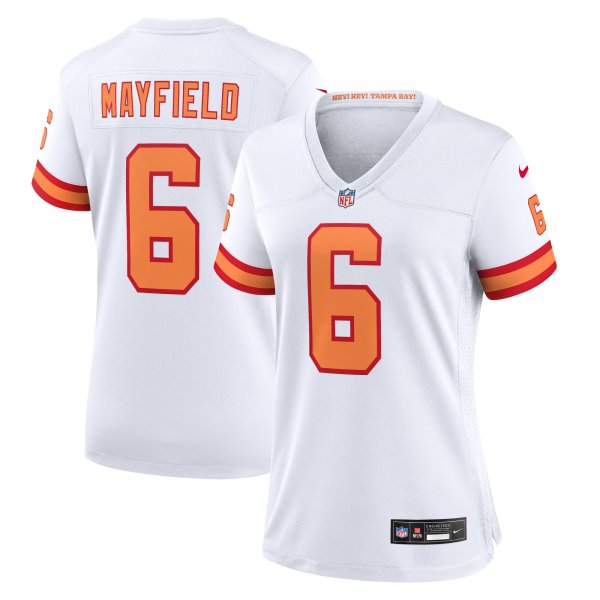 Women's '76 Tampa Bay Buccaneers #6 Baker Mayfield Nike White Game Jersey